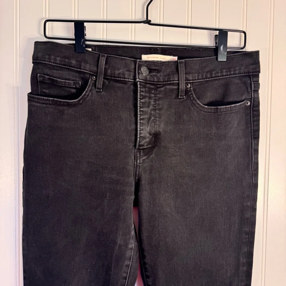 Levi’s Premium 311 Shaping Skinny Black Mid-Rise Womens Jeans Size 29 28” Inseam - Picture 4 of 13